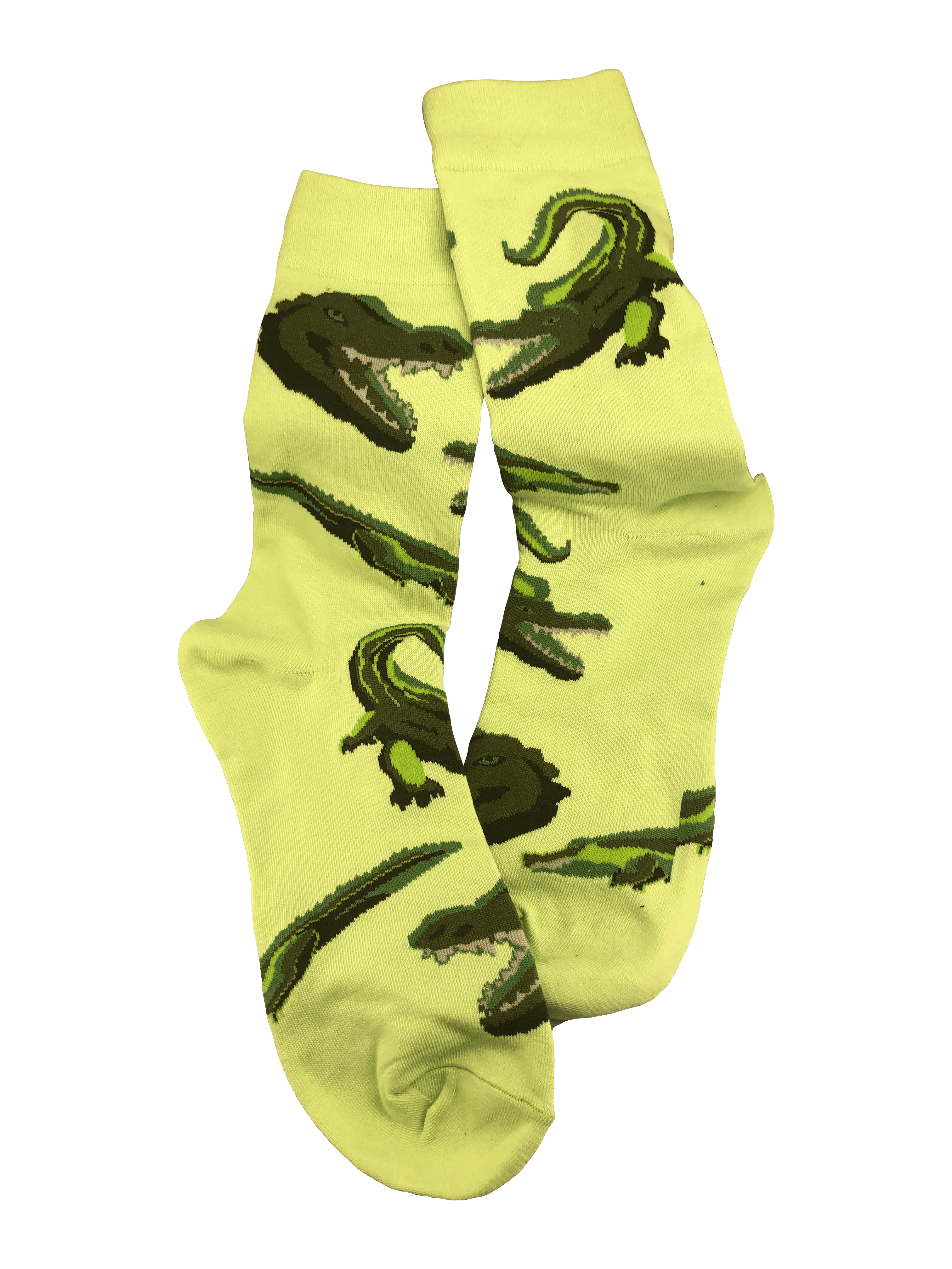 Lime green socks (not TOO bright!) with dark green gators - Love them!