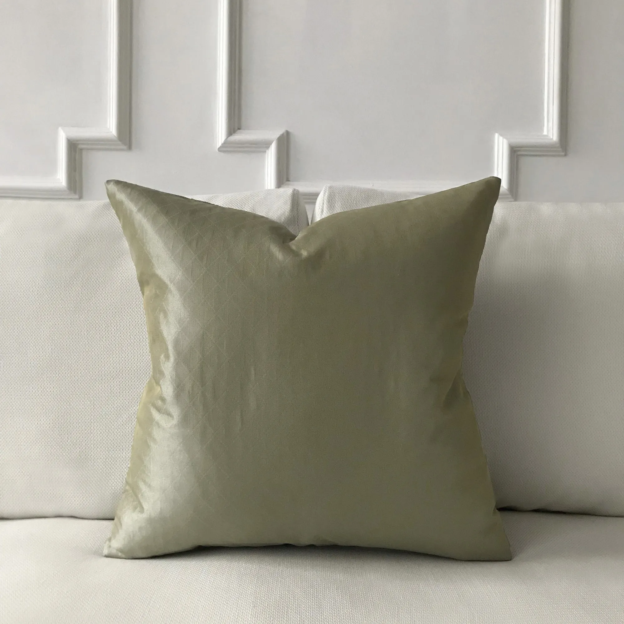 Lustrous Olive Green Decorative Pillow Cover