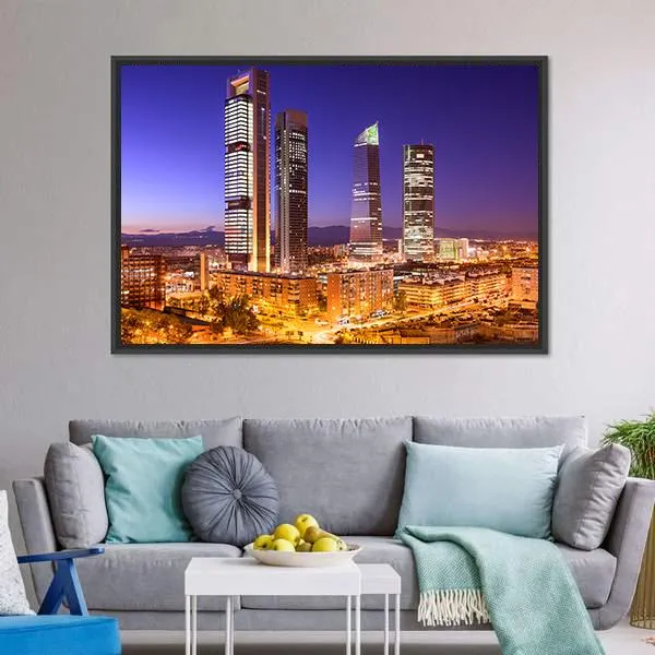 Madrid Financial District Skyline Canvas Wall Art