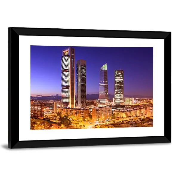 Madrid Financial District Skyline Canvas Wall Art