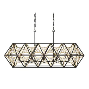 Marcia 353N05MBFG 5-Light Kitchen Island Pendant - Matte Black/French Gold