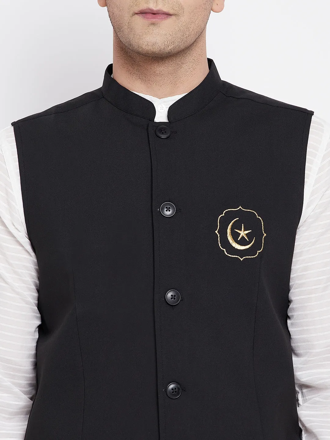 Men's Nehru Jacket With Eid Insignia - Even Apparels