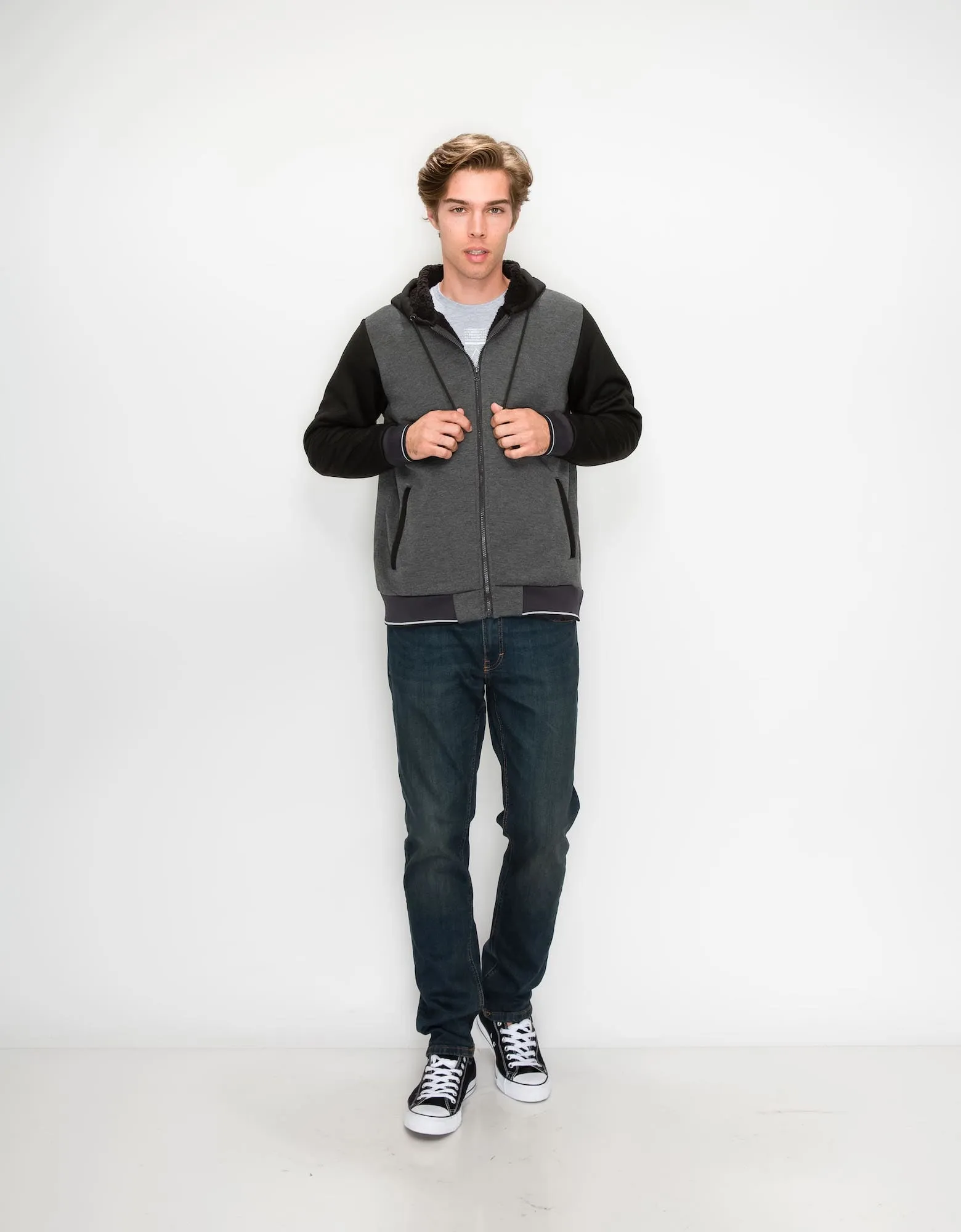 MEN'S VALUE VARSITY FLEECE SHERPA LINED JACKET