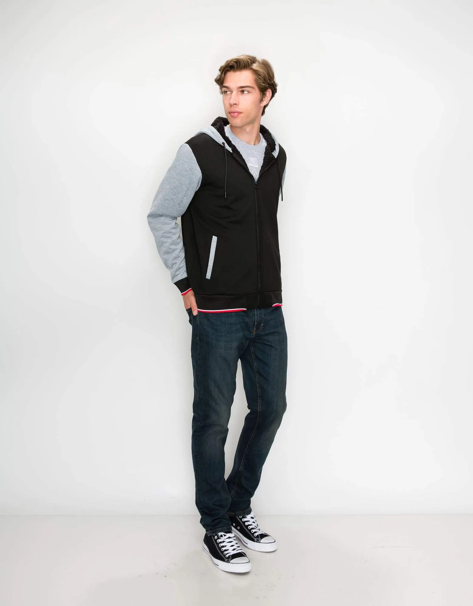 MEN'S VALUE VARSITY FLEECE SHERPA LINED JACKET