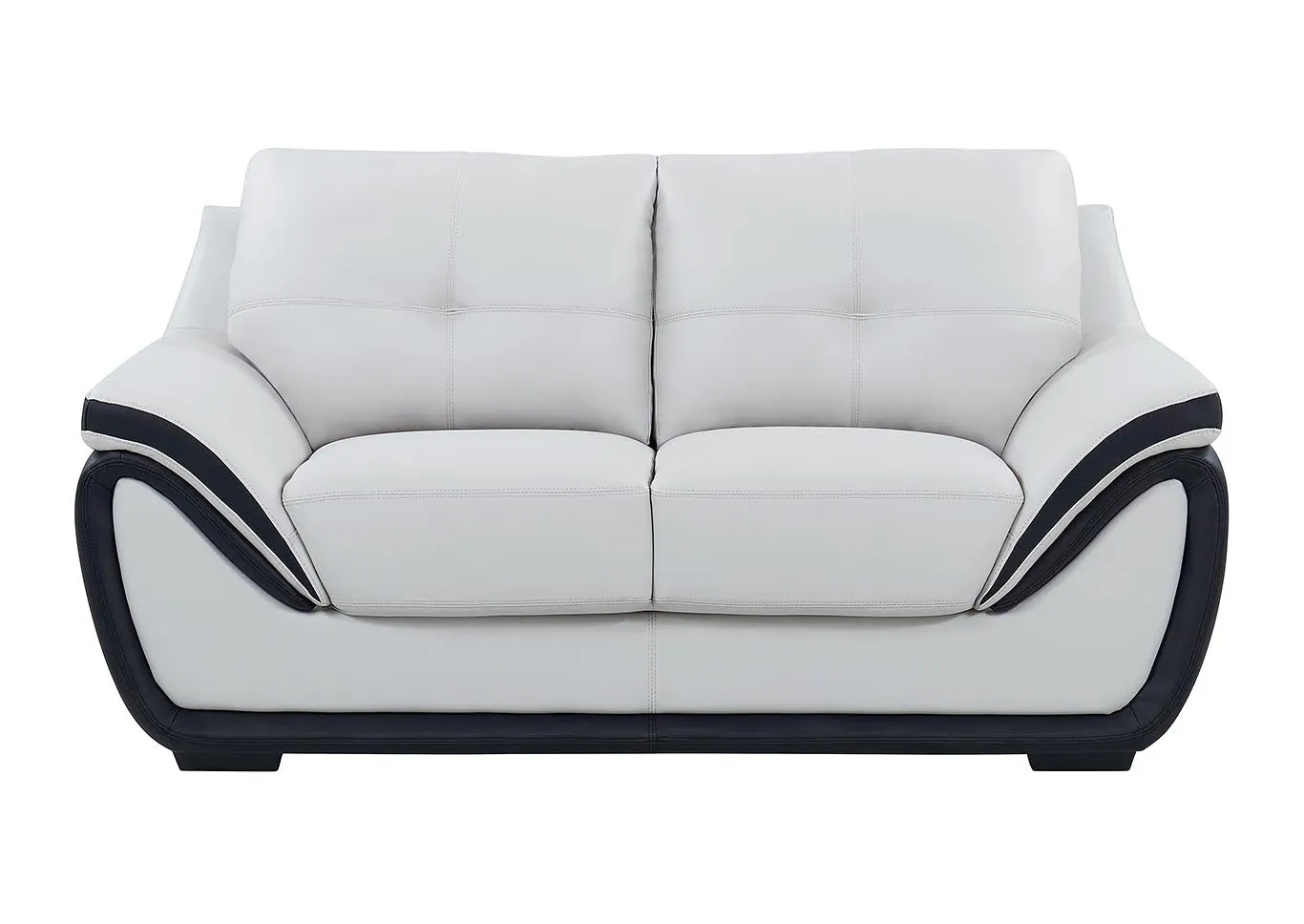 Natalie Light Grey/Black Loveseat