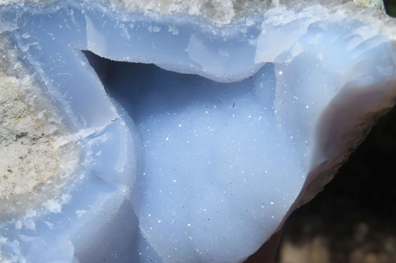 Natural Blue Lace Agate Geode Specimens x 2 From Malawi