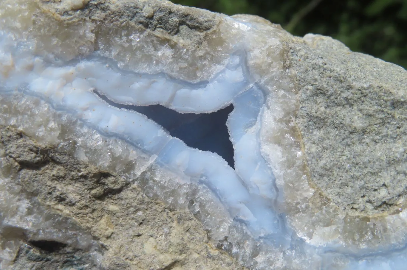 Natural Blue Lace Agate Geode Specimens x 2 From Malawi