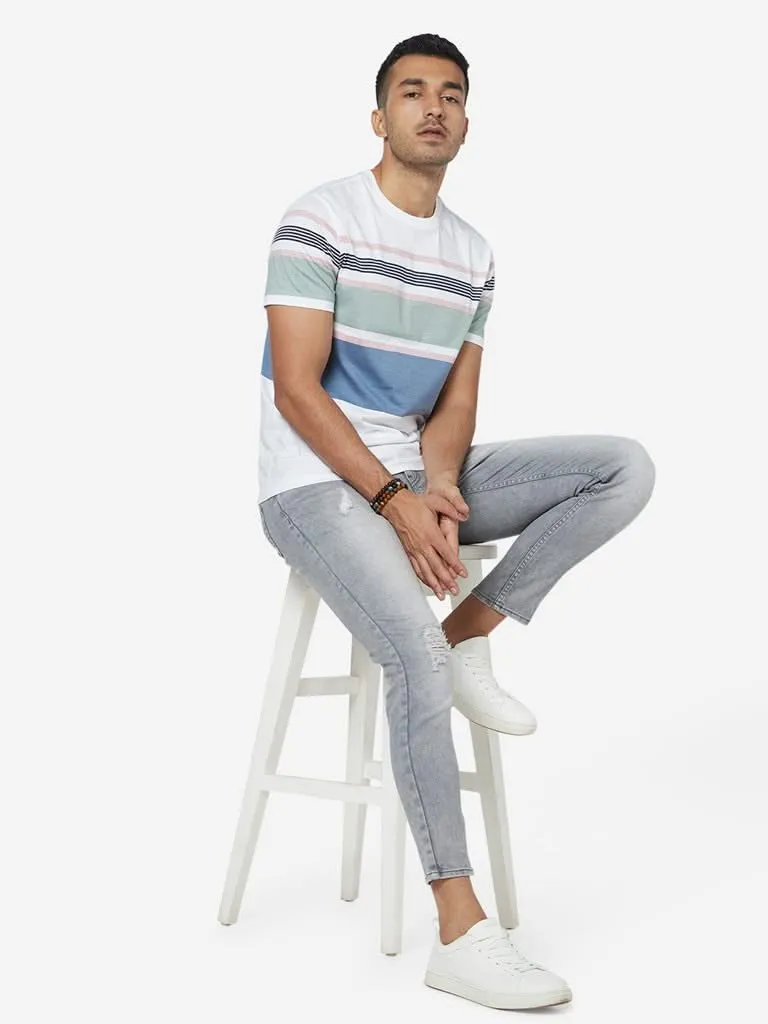 Nuon Multicolour Striped Slim-Fit T-Shirt