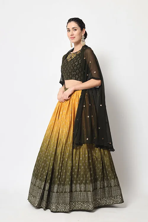 Olive Green Color Exclusive Designer Lehenga Choli Collection