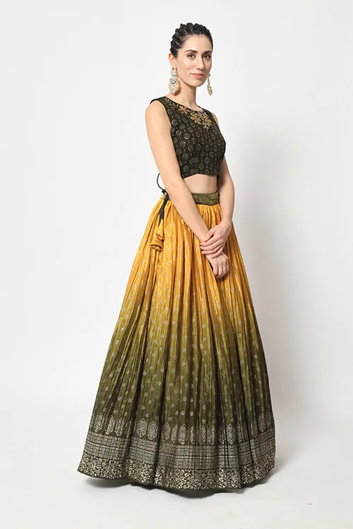 Olive Green Color Exclusive Designer Lehenga Choli Collection