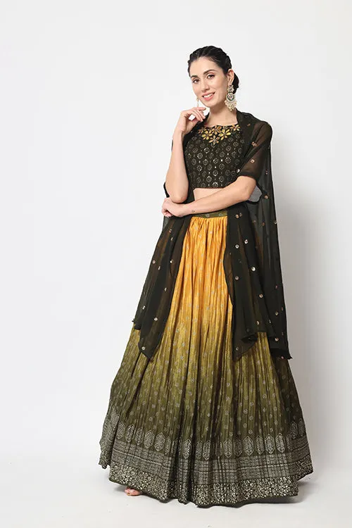 Olive Green Color Exclusive Designer Lehenga Choli Collection