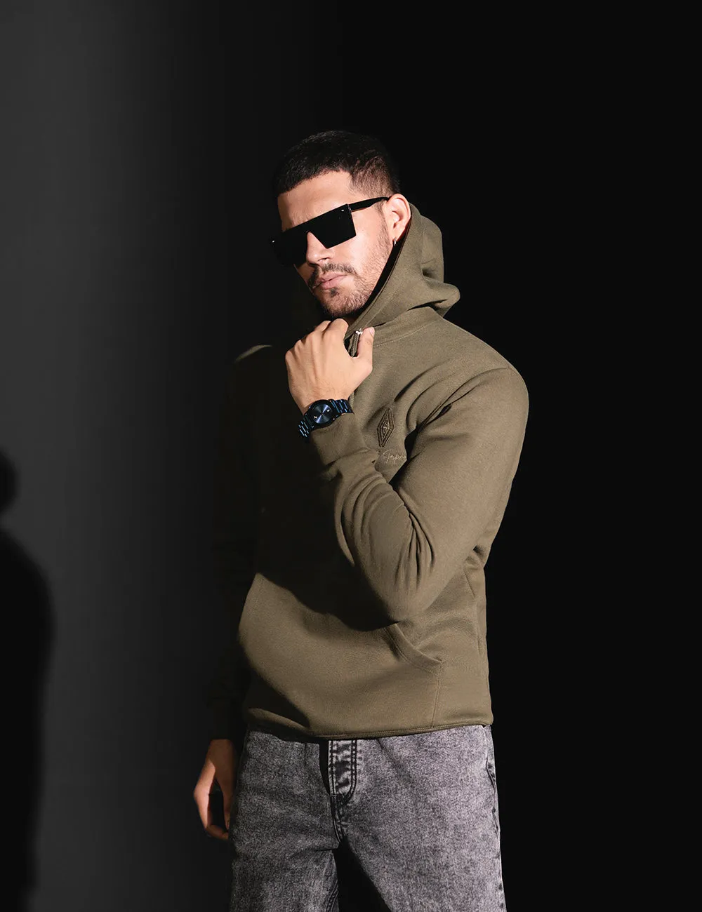 Olive Green Pullover Hoodie