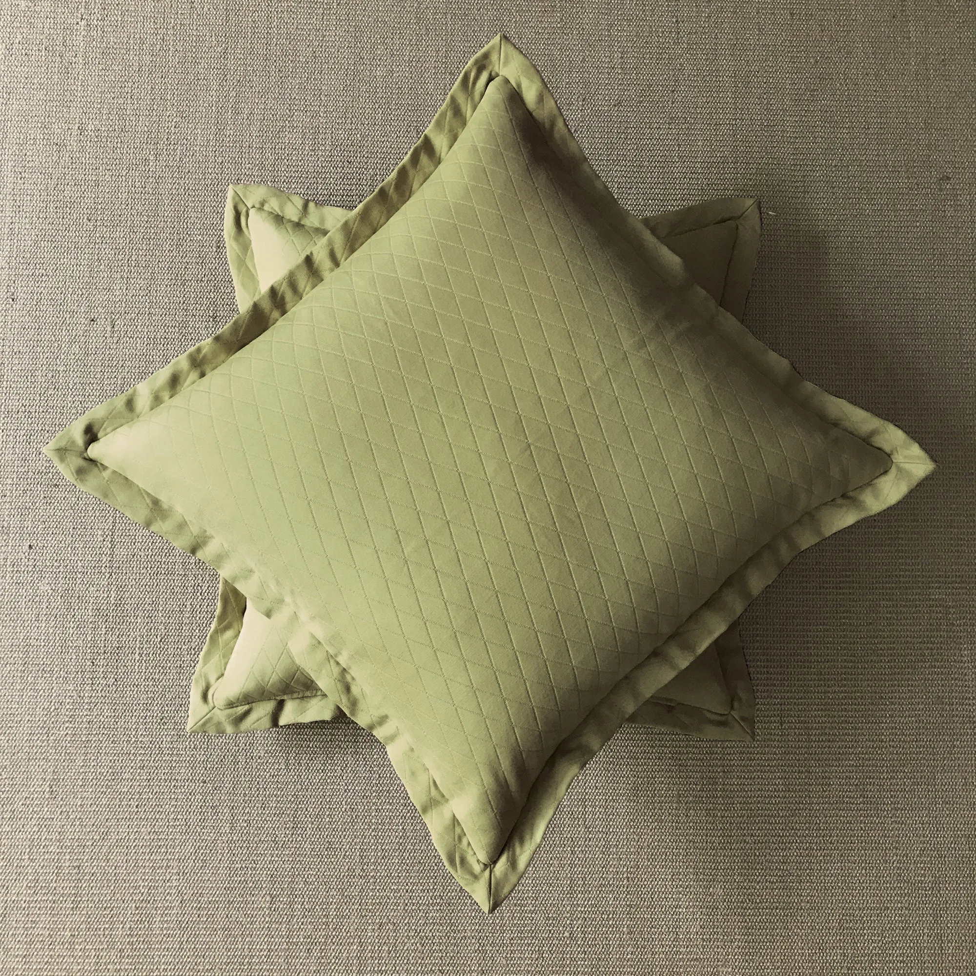 Olive Green Woven Geometric Euro Sham 26x26