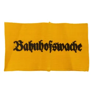 Original German WWII Embroidered Railway Station Guards Armband - Bahnhofswache