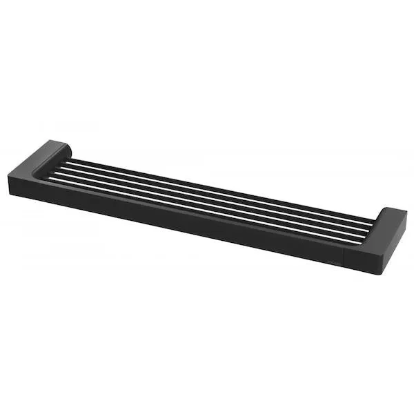 Phoenix Gloss Shower Shelf-Matte Black 465mm