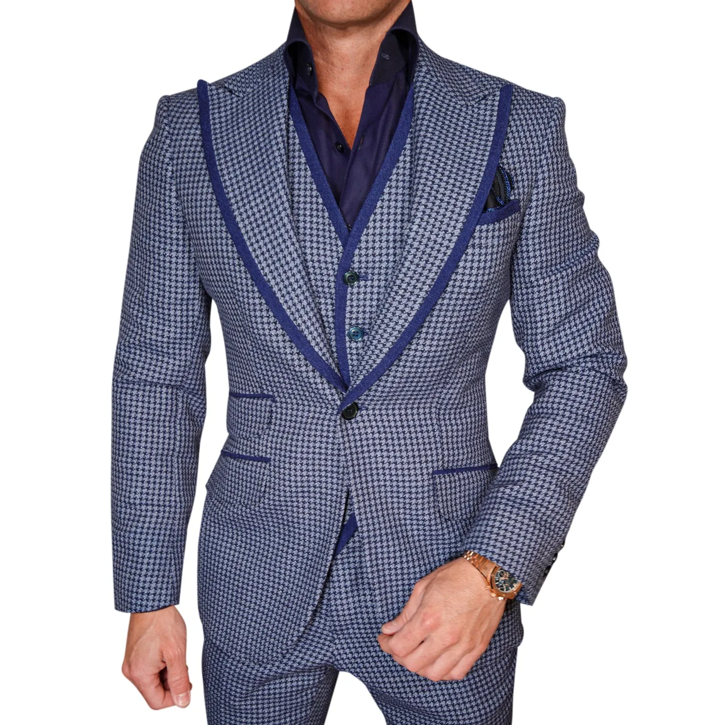 Powder Mica Blu Boucle Jacket @ The Vault