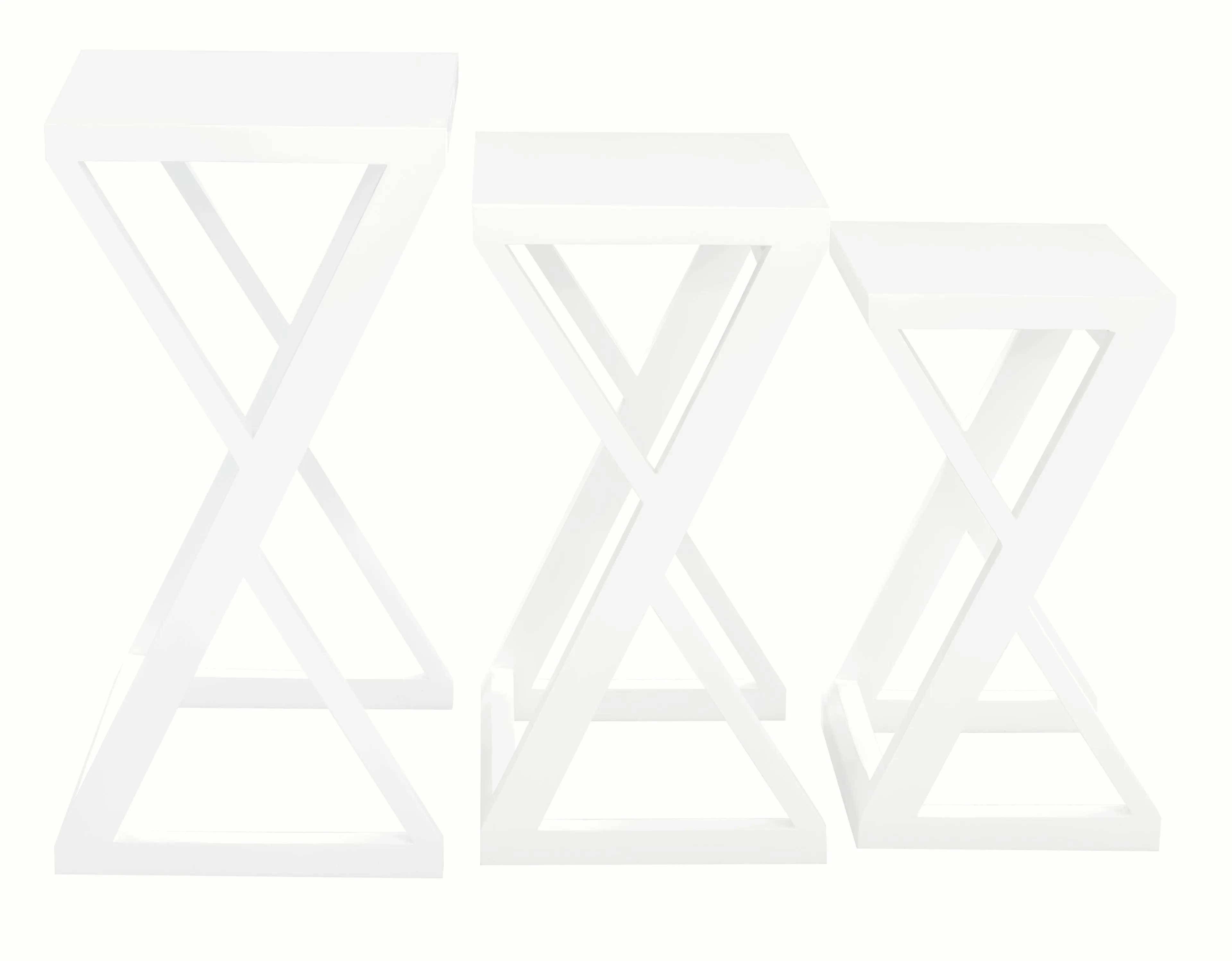 Queen Anne Nesting Table - Set of 3 (White)