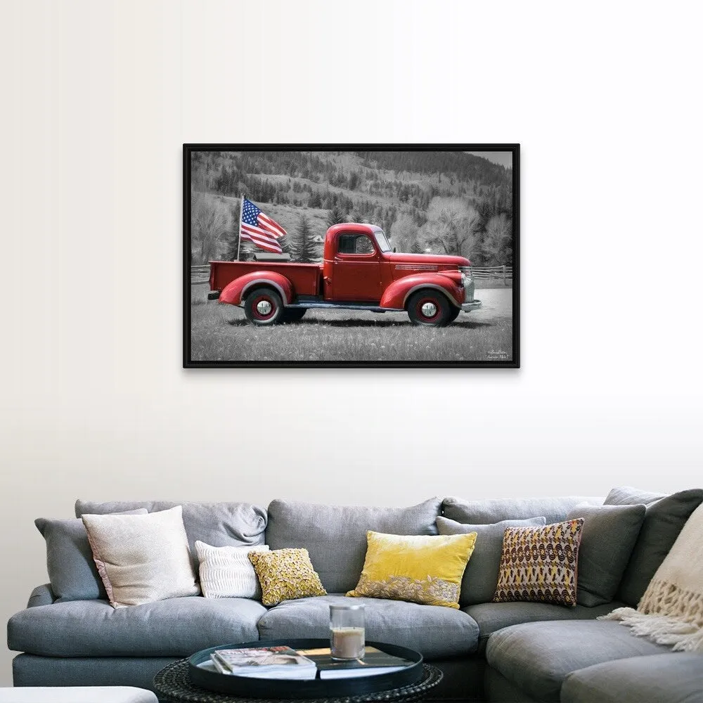 "American Made I" Black Float Frame Canvas Art