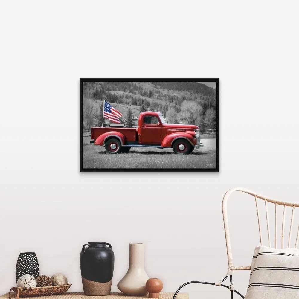 "American Made I" Black Float Frame Canvas Art