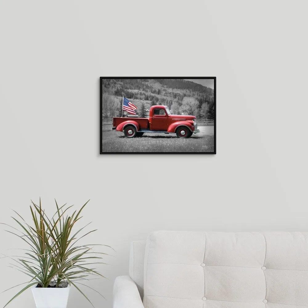 "American Made I" Black Float Frame Canvas Art