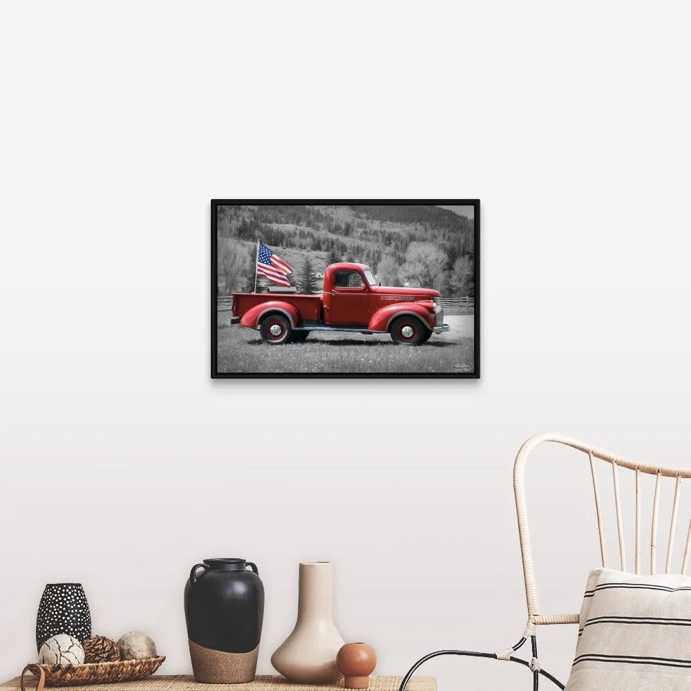 "American Made I" Black Float Frame Canvas Art