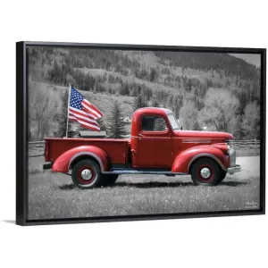 "American Made I" Black Float Frame Canvas Art