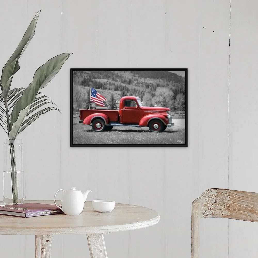 "American Made I" Black Float Frame Canvas Art