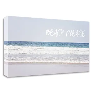 "Beach Please" Wrapped Canvas Print Wall Art