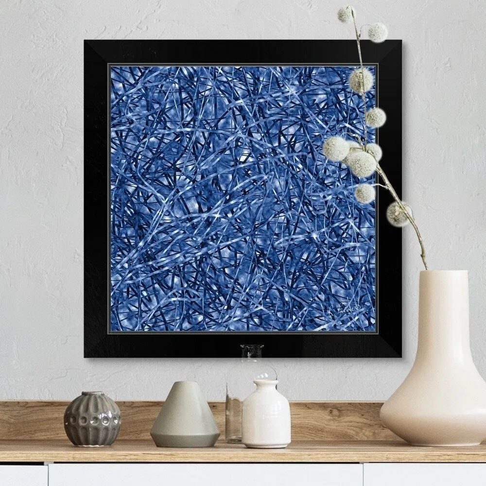 "Blue Ribbons" Black Framed Print