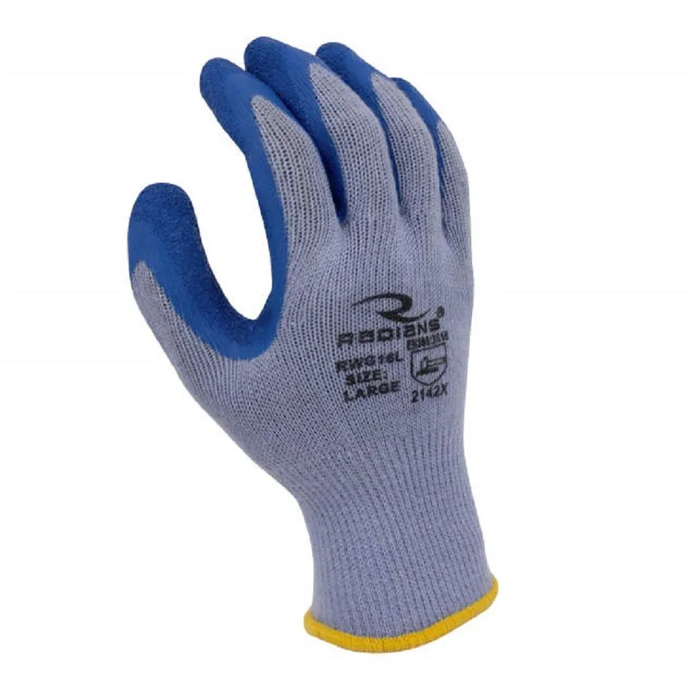 Radians RWG16 Crinkle Latex Palm Coated Glove, Box of 12 Pairs