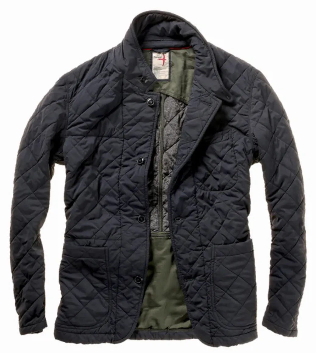 Relwen Quilted Trap Blazer Navy