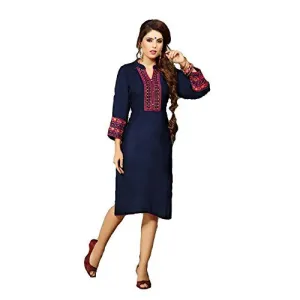 Royal Export Women's Cotton Kurta (atractivve kurti _Blue _XX-Large)