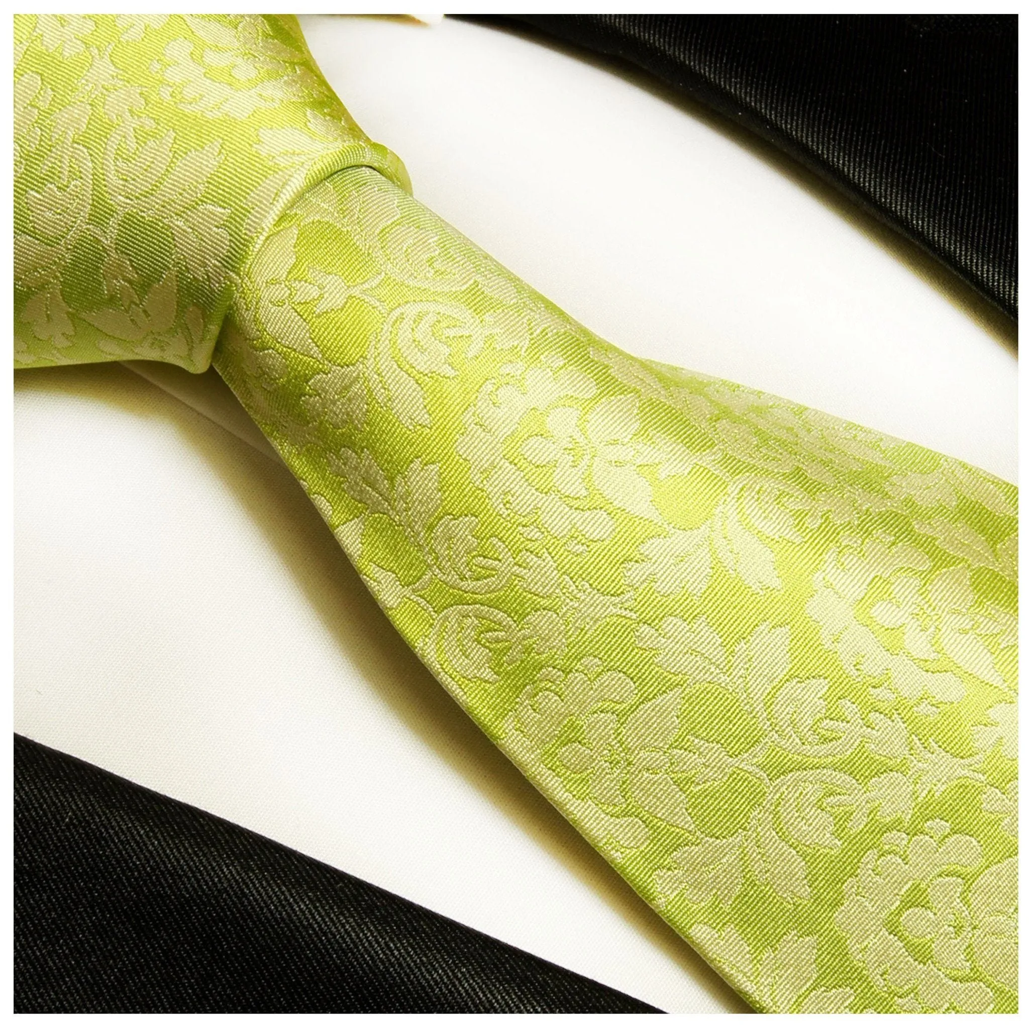 Silk Necktie Set by Paul Malone . Summer Green