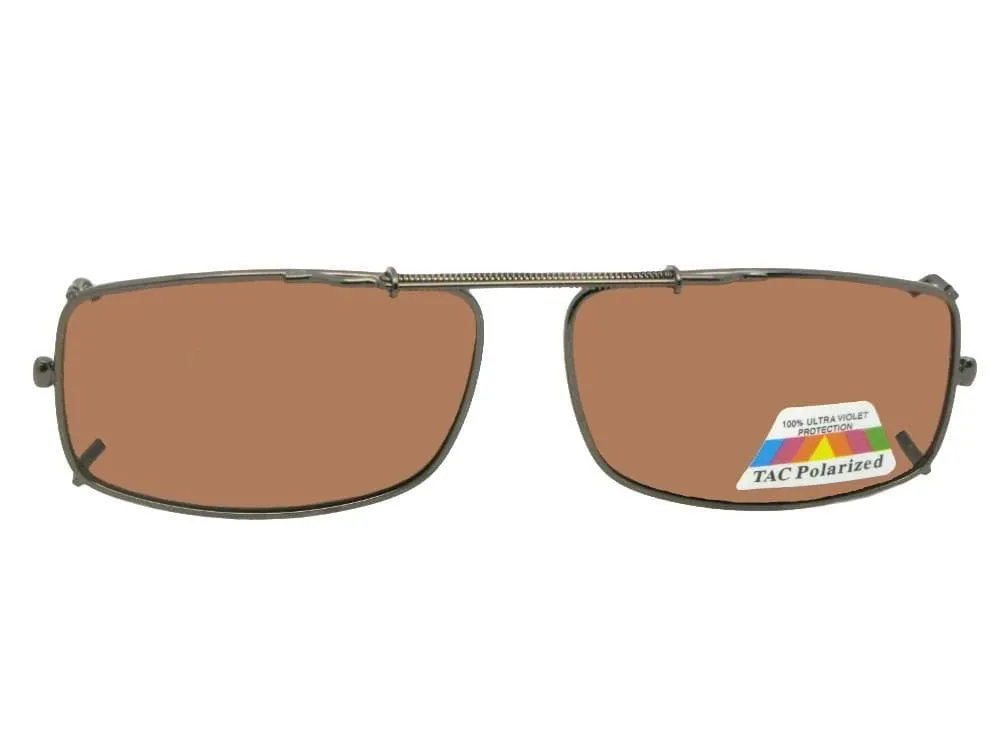 Slim Rectangle Shape Polarized Clip-on Sunglasses