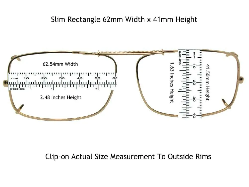 Slim Rectangle Shape Polarized Clip-on Sunglasses