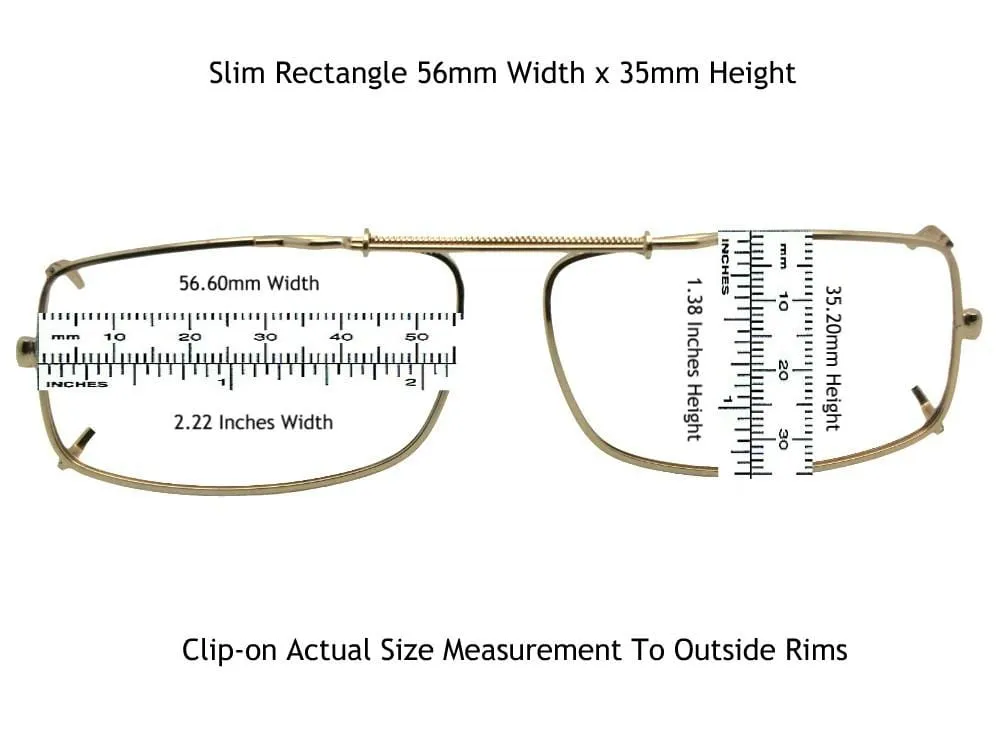 Slim Rectangle Shape Polarized Clip-on Sunglasses