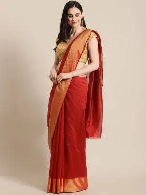 SVB Saree Red  Chanderi silk sare