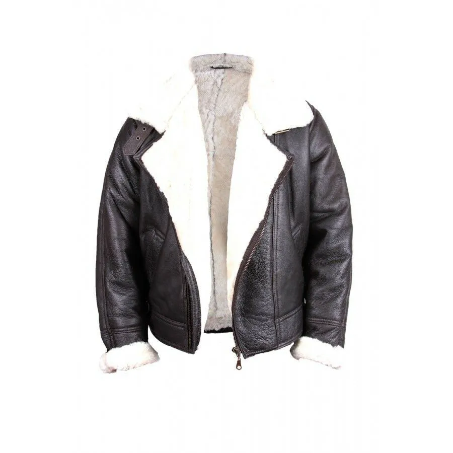 Tailor Made Men's Black Sheepskin Leather Coat Jacket B3 Jackets Cockpit