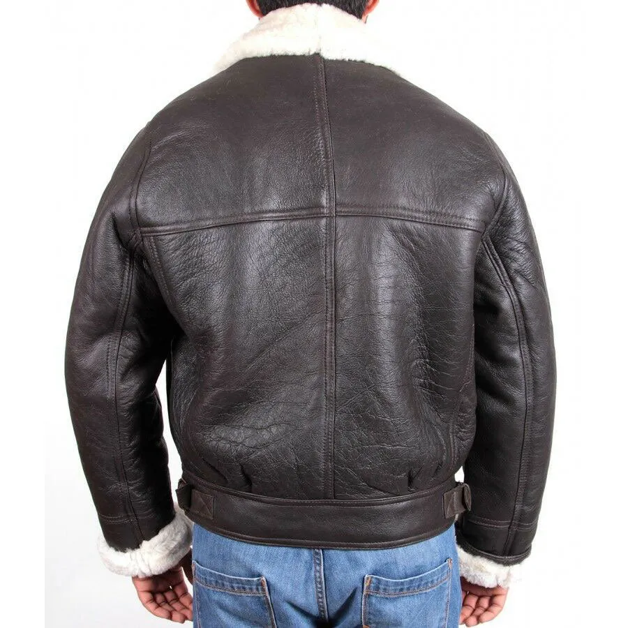 Tailor Made Men's Black Sheepskin Leather Coat Jacket B3 Jackets Cockpit