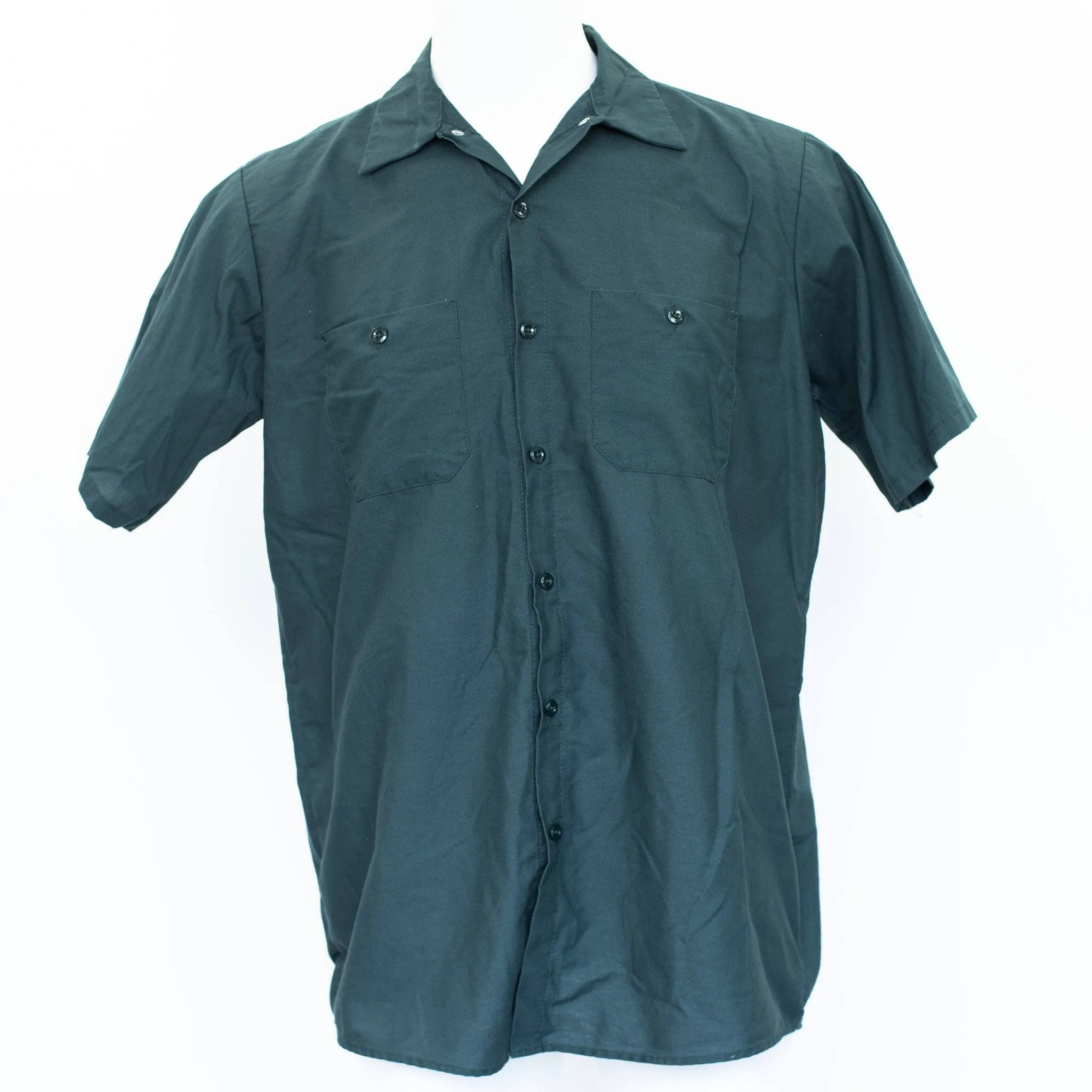 Used Standard Solid Color Work Shirt - Short Sleeve