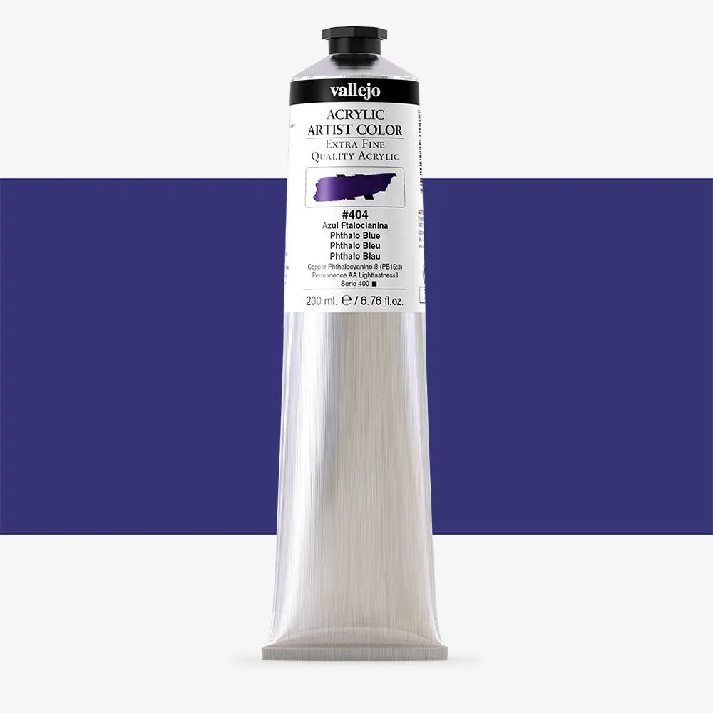 VALLEJO ACRYLIC ARTIST 404: 200 ML. PHTHALO BLUE