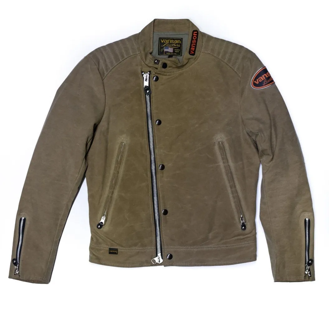 Vanson - Trophy Jacket - Tan Waxed Canvas