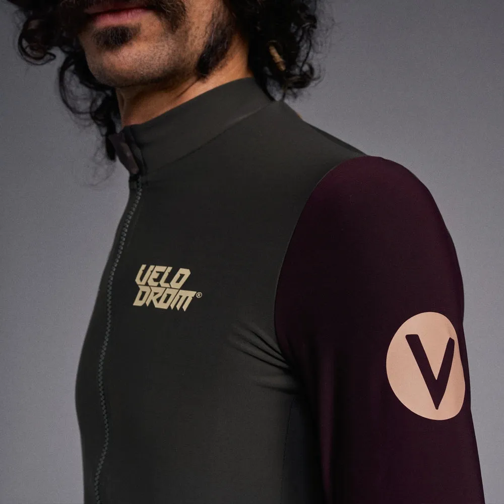 VELODROM RaceDay Thermal Long Sleeve Jersey AW23 - Olive Green Dual Sleeves