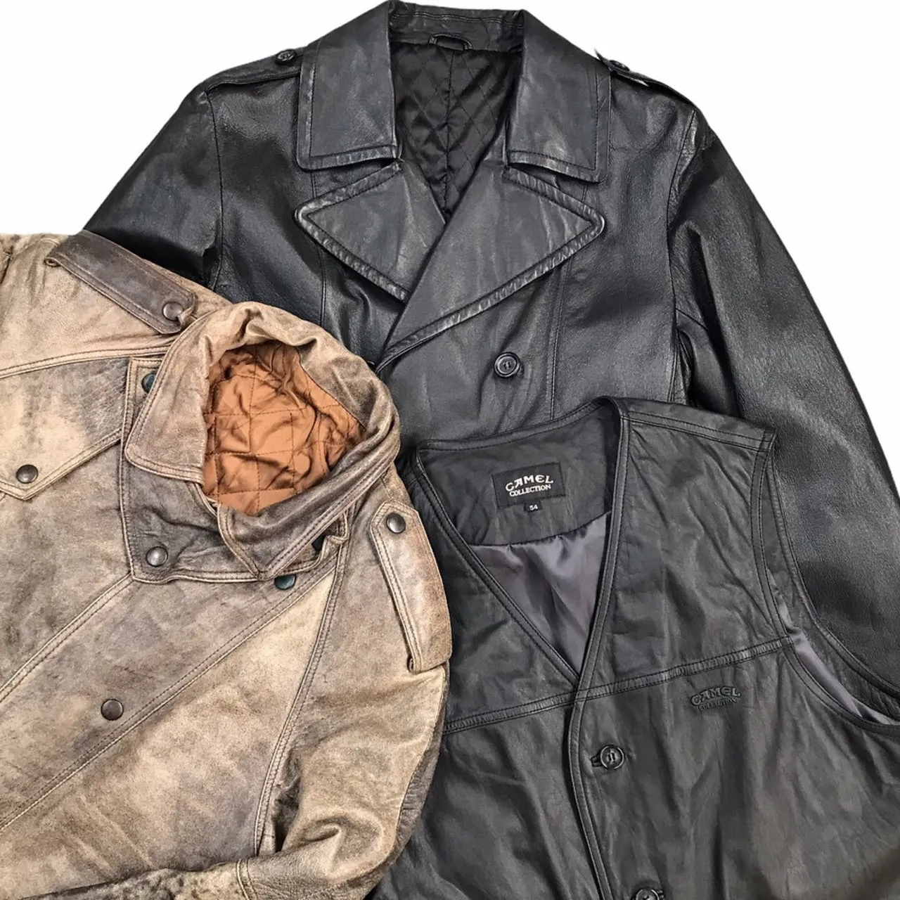 VINTAGE LEATHER JACKET BALE - 15PCS