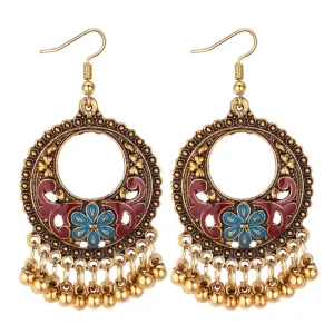 Yellow Chimes Antique Ethnic Fusion Chandbali Earrings for Women & Girls…