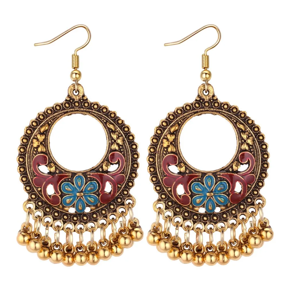 Yellow Chimes Antique Ethnic Fusion Chandbali Earrings for Women & Girls…