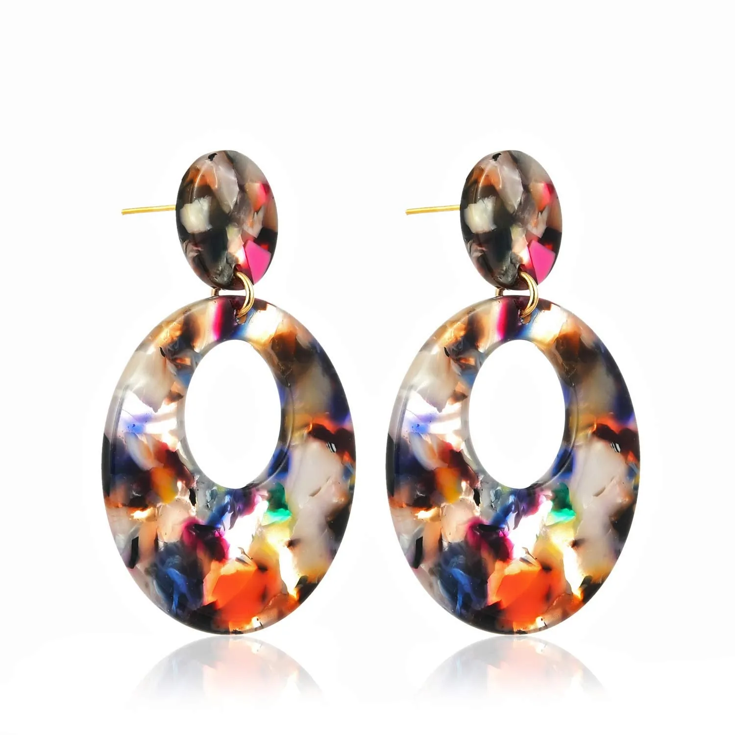 Yellow Chimes Shiny Hoops Multicolor Drop Earring for Women & Girls