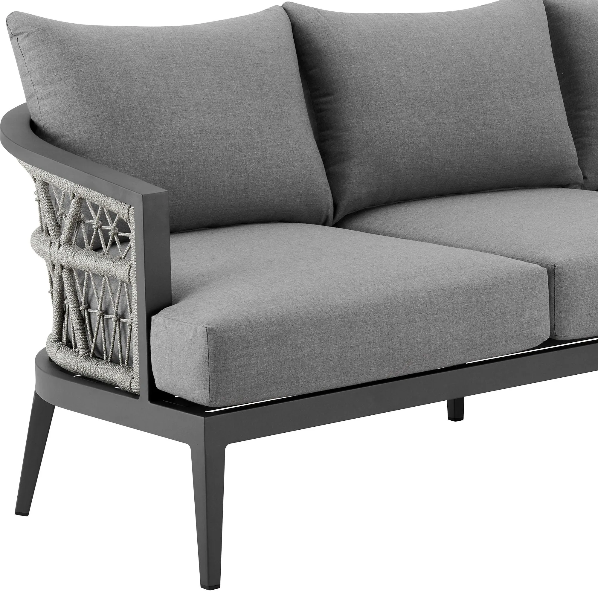 Zella - Outdoor Patio Sofa - Light Gray / Earl Gray